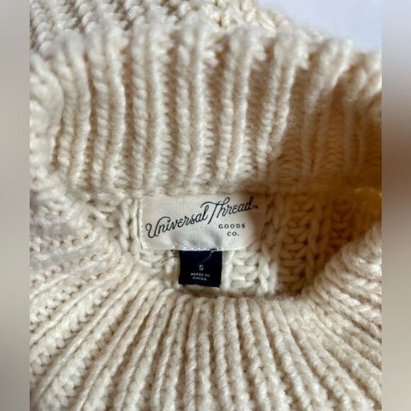 Universal Thread Wool blend Knitted mock turtleneck cozy sweater balloon sleeve - Picture 7 of 10